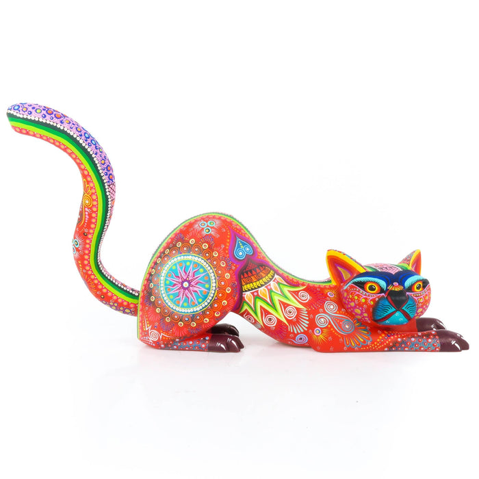 Crouching Jaguar - Oaxacan Alebrije Wood Carving - CEMCUI