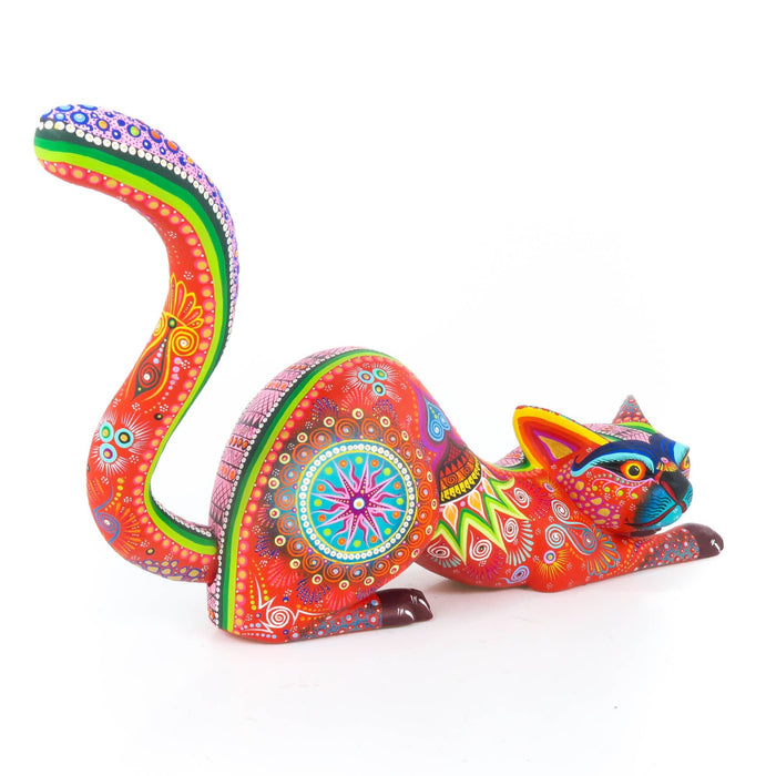 Crouching Jaguar - Oaxacan Alebrije Wood Carving - CEMCUI