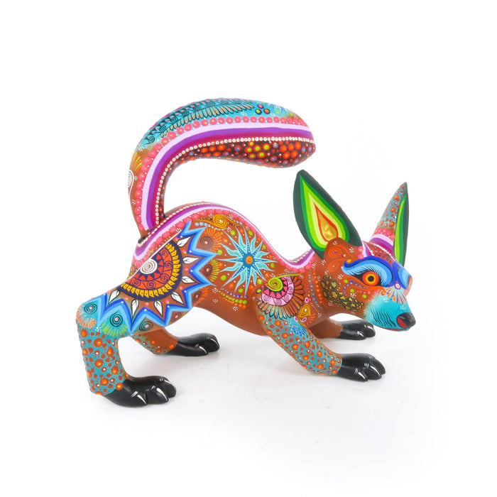 Curious Fox - Oaxacan Alebrije Wood Carving - CEMCUI