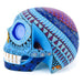 Day of The Dead Skull (Blue) - Oaxacan Alebrije Wood Carving - CEMCUI