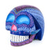 Day of The Dead Skull (Blue) - Oaxacan Alebrije Wood Carving - CEMCUI