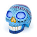 Day of The Dead Skull (Blue) - Oaxacan Alebrije Wood Carving - CEMCUI