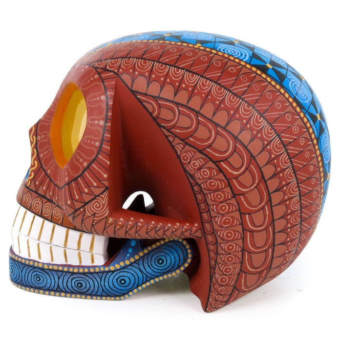 Day of The Dead Skull - Oaxacan Alebrije Wood Carving - CEMCUI