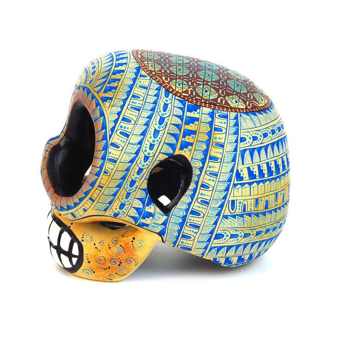 Day Of The Dead Skull - Oaxacan Alebrije Wood Carving - CEMCUI