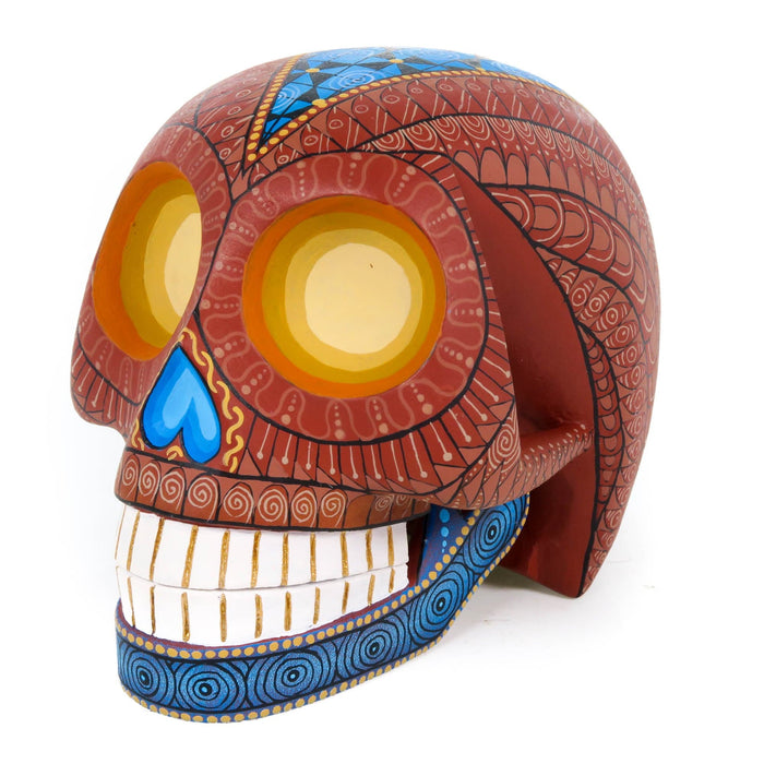 Day of The Dead Skull - Oaxacan Alebrije Wood Carving - CEMCUI