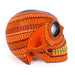 Day of The Dead Skull (Orange) - Oaxacan Alebrije Wood Carving - CEMCUI