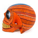 Day of The Dead Skull (Orange) - Oaxacan Alebrije Wood Carving - CEMCUI