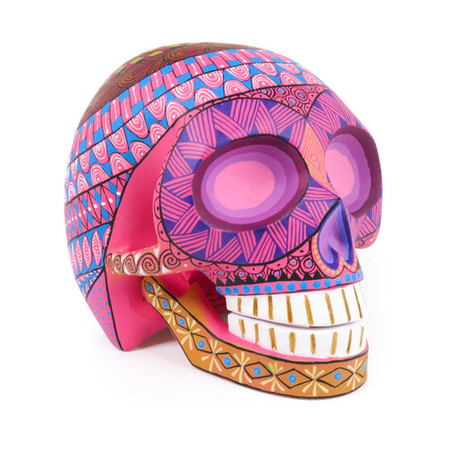 Day of The Dead Skull (Pink) - Oaxacan Alebrije Wood Carving - CEMCUI