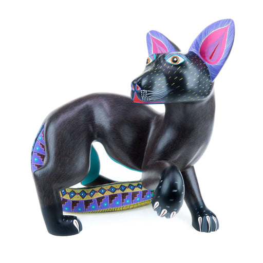 Elegant Zapotec Jaguar - Oaxacan Alebrije Wood Carving - CEMCUI