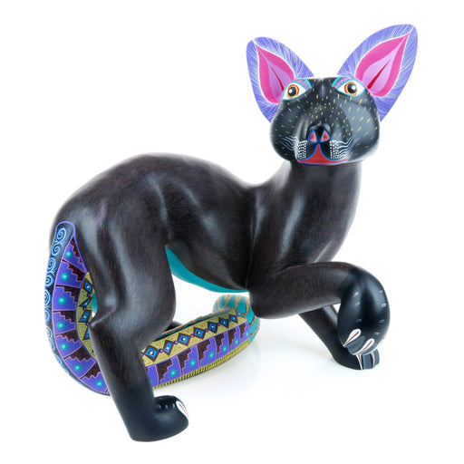 Elegant Zapotec Jaguar - Oaxacan Alebrije Wood Carving - CEMCUI