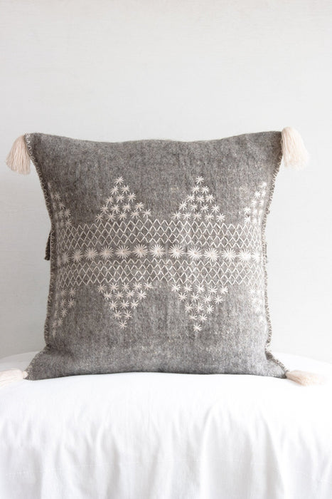 Erika Pillow - Cream on Grey - CEMCUI