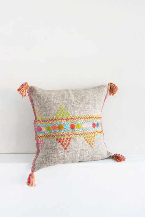 Erika Pillow - Multicolor on Light Grey - CEMCUI