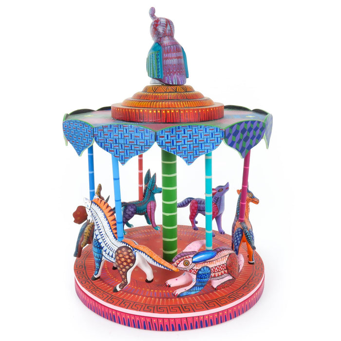 Exceptional Animal Carousel - Oaxacan Alebrije Wood Carving - CEMCUI