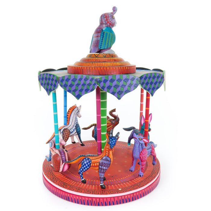 Exceptional Animal Carousel - Oaxacan Alebrije Wood Carving - CEMCUI