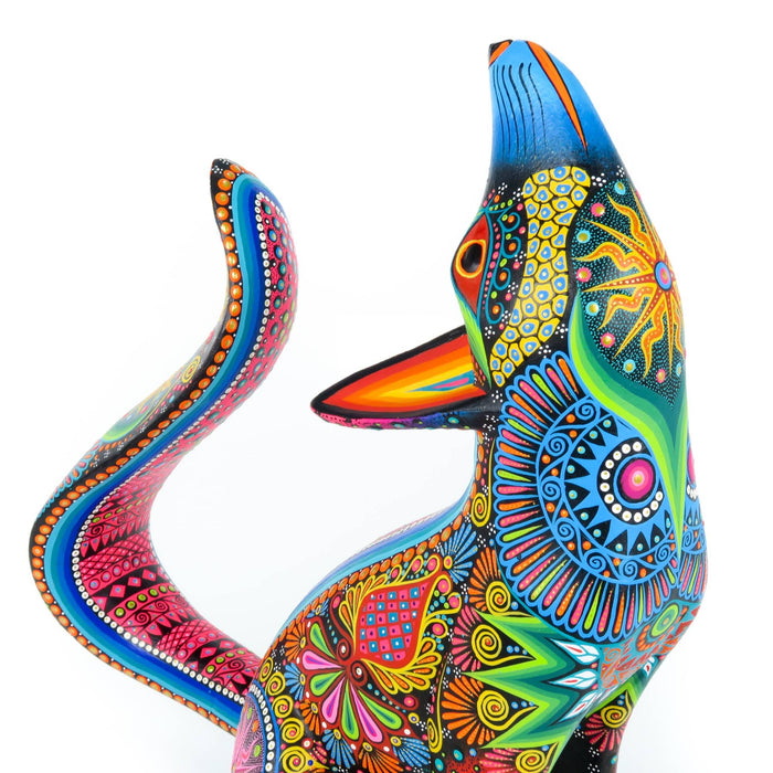 Exceptional Coyote - Oaxacan Alebrije Wood Carving - CEMCUI