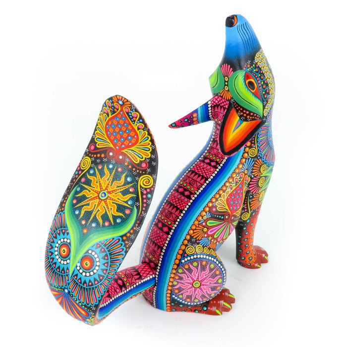 Exceptional Coyote - Oaxacan Alebrije Wood Carving - CEMCUI