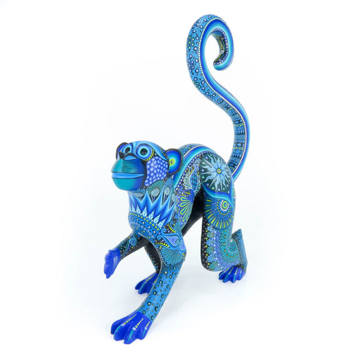 Exceptional Monkey (Blue) - Oaxacan Alebrije Wood Carving - CEMCUI