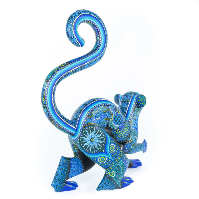 Exceptional Monkey (Blue) - Oaxacan Alebrije Wood Carving - CEMCUI