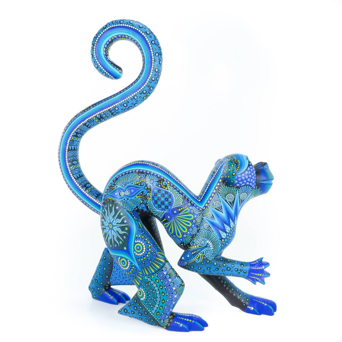 Exceptional Monkey (Blue) - Oaxacan Alebrije Wood Carving - CEMCUI