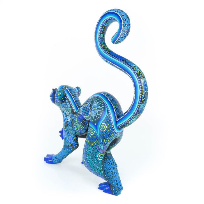 Exceptional Monkey (Blue) - Oaxacan Alebrije Wood Carving - CEMCUI