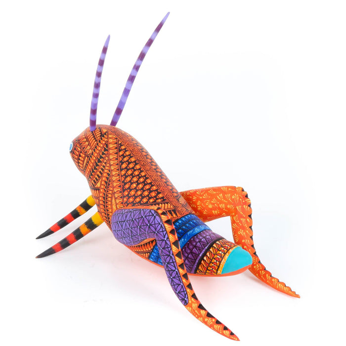 Fabulous Grasshopper - Oaxacan Alebrije Wood Carving - CEMCUI