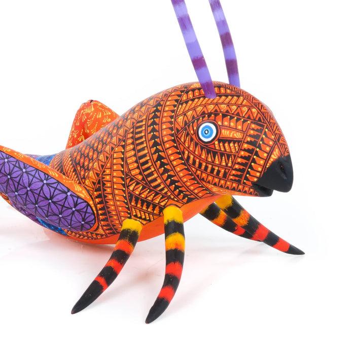 Fabulous Grasshopper - Oaxacan Alebrije Wood Carving - CEMCUI