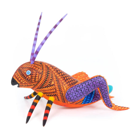 Fabulous Grasshopper - Oaxacan Alebrije Wood Carving - CEMCUI