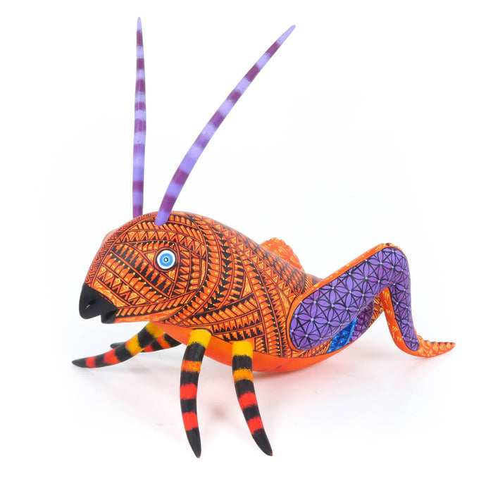 Fabulous Grasshopper - Oaxacan Alebrije Wood Carving - CEMCUI