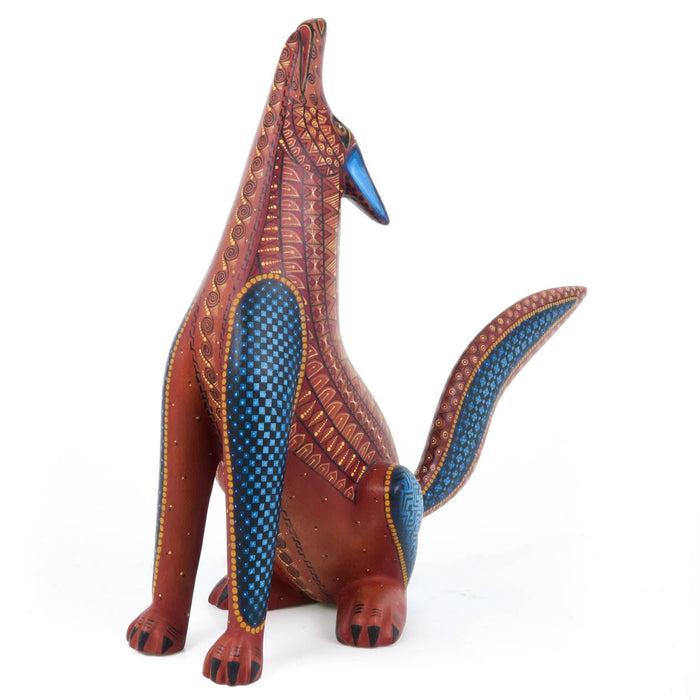 Fantastic Howling Coyote - Oaxacan Alebrije Wood Carving - CEMCUI