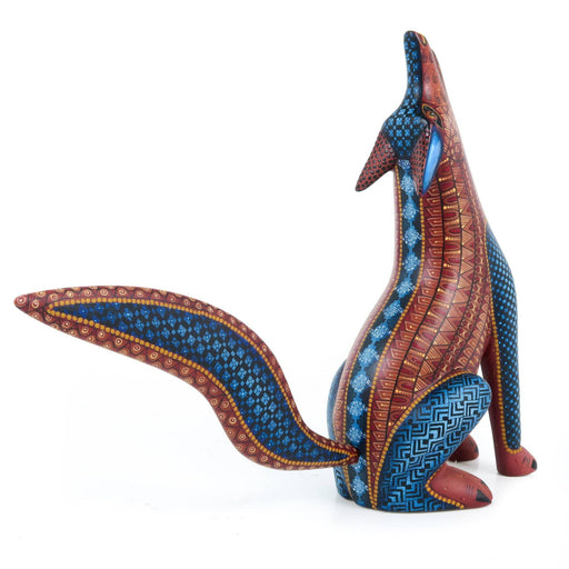 Fantastic Howling Coyote - Oaxacan Alebrije Wood Carving - CEMCUI