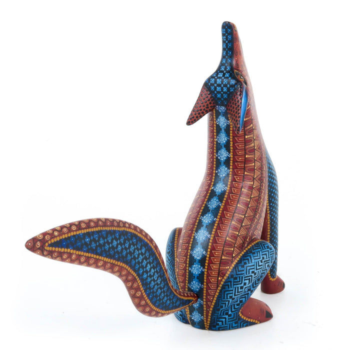 Fantastic Howling Coyote - Oaxacan Alebrije Wood Carving - CEMCUI