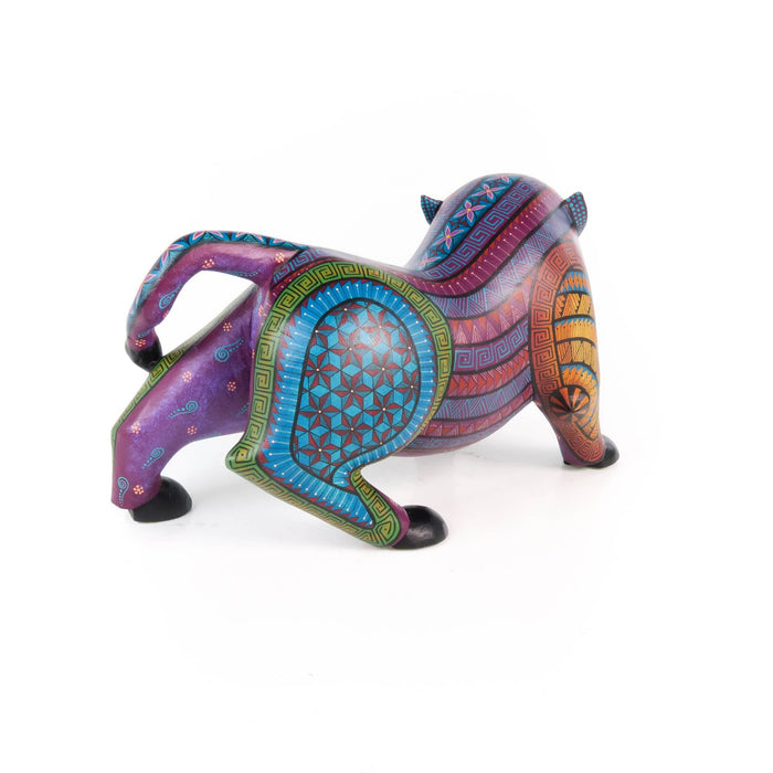 Gold Leaf Rhinoceros - Oaxacan Alebrije Wood Carving - CEMCUI