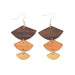 Golden Wood Geometric Earrings - CEMCUI