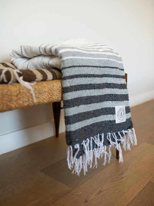 Gray Tulum Mexican Blanket - CEMCUI