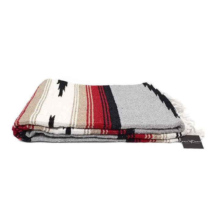 Grey Baja Mexican Diamond Yoga Blanket - CEMCUI