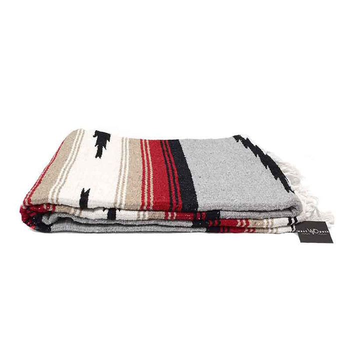 Grey Baja Mexican Diamond Yoga Blanket