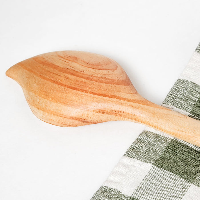 Hand Carved Wood Leaf Spoon - CEMCUI