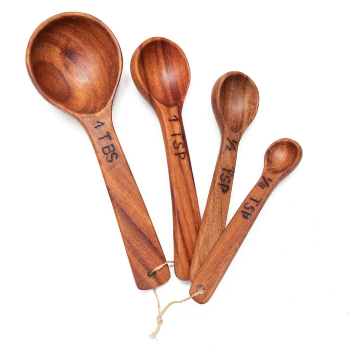 Hand Carved Wood Measuring Spoon Set - CEMCUI