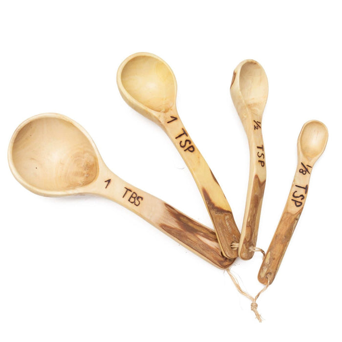 Hand Carved Wood Measuring Spoon Set - CEMCUI