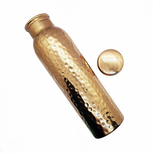 Hand - Hammered Copper Water Bottle with Cap – Artisan Crafted Elegance - CEMCUI