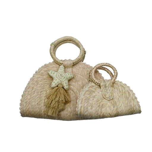 Hand Woven Crescent Purse with Pompon - CEMCUI