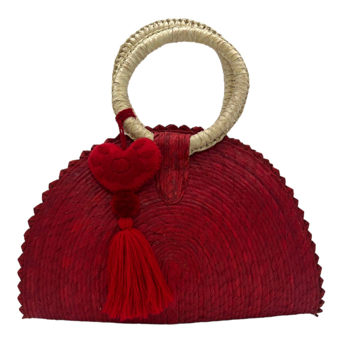 Hand Woven Crescent Purse with Pompon - CEMCUI