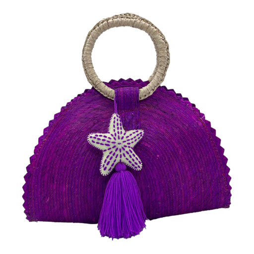 Hand Woven Crescent Purse with Pompon - CEMCUI