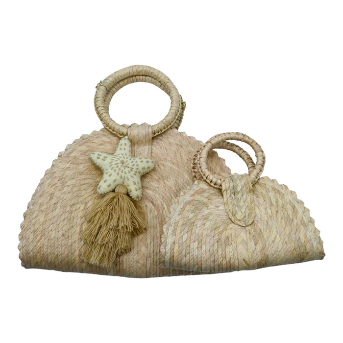 Hand Woven Crescent Purse with Pompon - CEMCUI