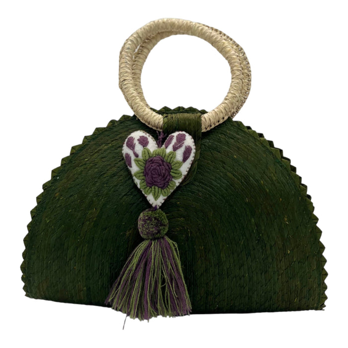 Hand Woven Crescent Purse with Pompon - CEMCUI