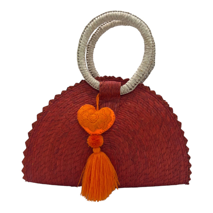 Hand Woven Crescent Purse with Pompon - CEMCUI