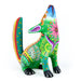 Howling Coyote (Green) - Oaxacan Alebrije Wood Carving - CEMCUI