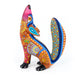 Howling Coyote (Orange) - Oaxacan Alebrije Wood Carving - CEMCUI