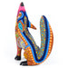 Howling Coyote (Orange) - Oaxacan Alebrije Wood Carving - CEMCUI