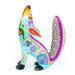 Howling Coyote (Turquoise) - Oaxacan Alebrije Wood Carving - CEMCUI